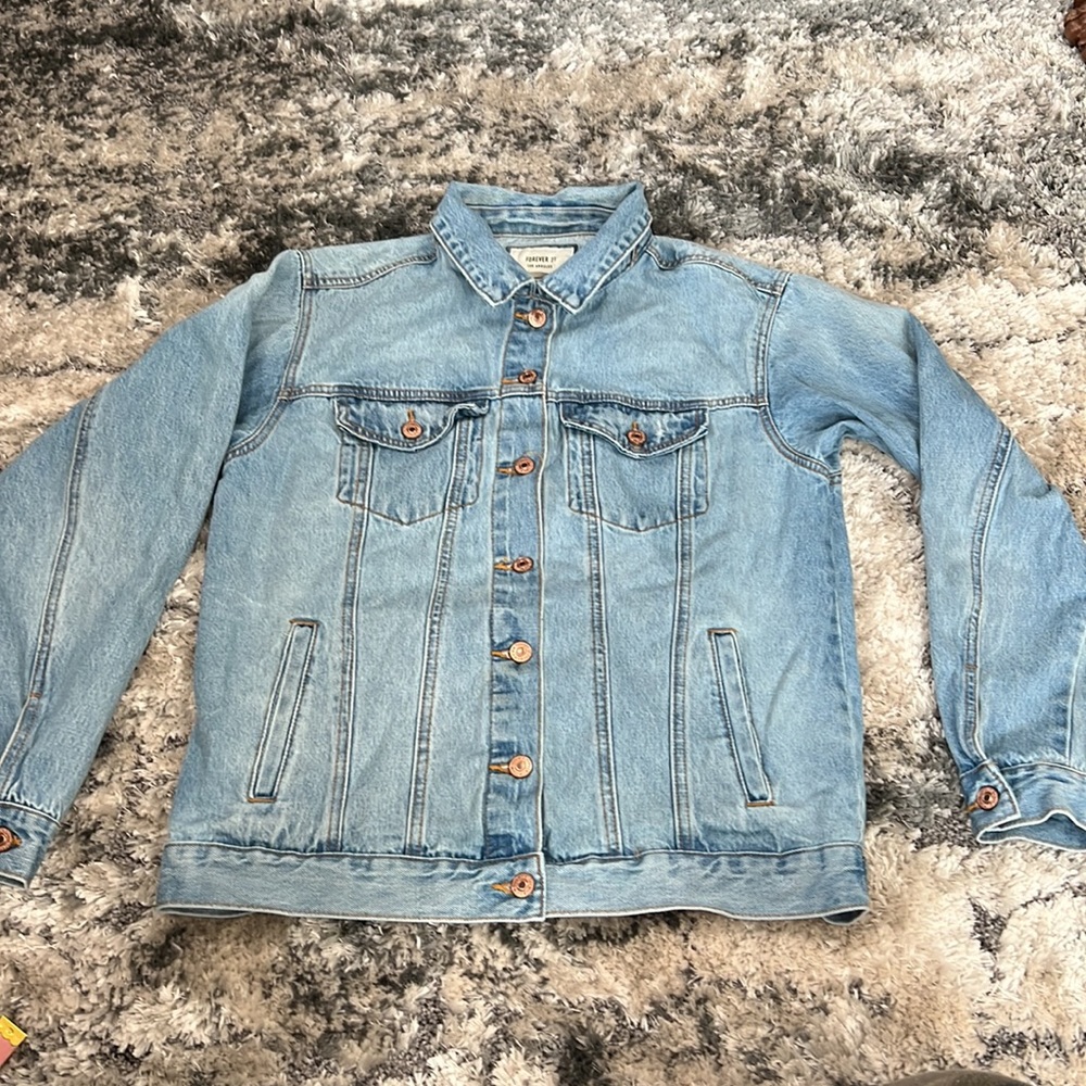Forever 21 Jean jacket with embroidery “Cosmic World” size M - Picture 3 of 8